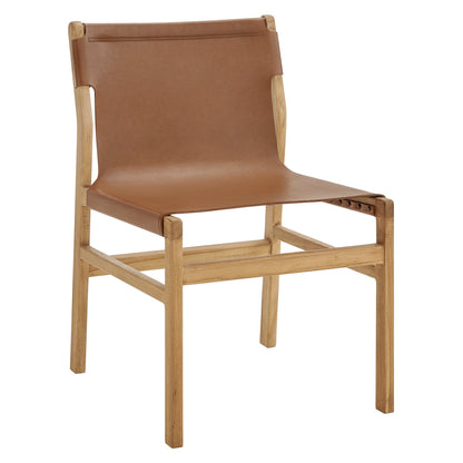 Modway - Sonora Leather Dining Side Chair by Modway Bar and Dining Dining Chairs Chestnut Tan - EEI-7326-CSN