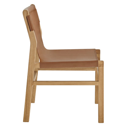 Modway - Sonora Leather Dining Side Chair by Modway Bar and Dining Dining Chairs Chestnut Tan - EEI-7326-CSN