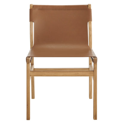 Modway - Sonora Leather Dining Side Chair by Modway Bar and Dining Dining Chairs Chestnut Tan - EEI-7326-CSN
