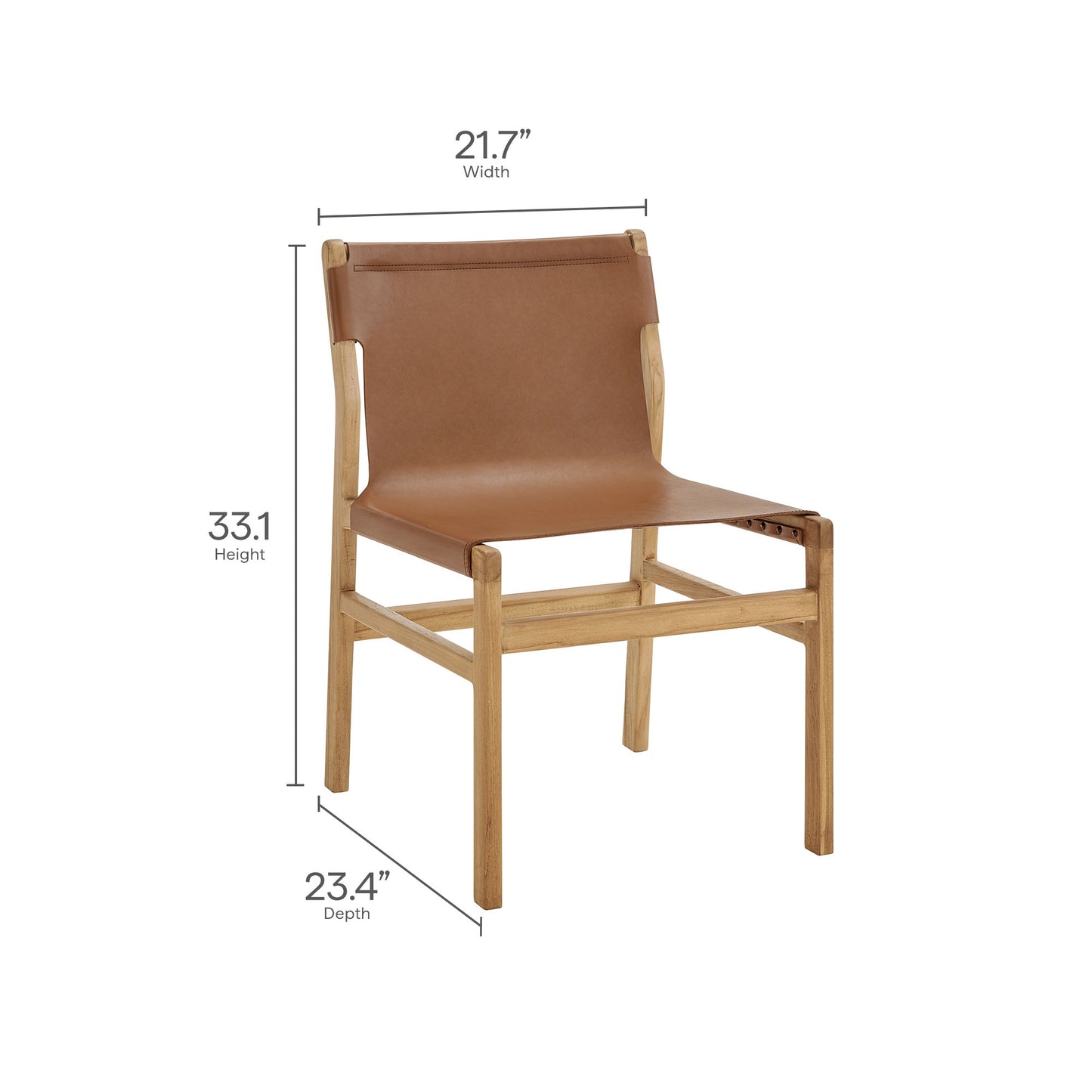 Modway - Sonora Leather Dining Side Chair by Modway Bar and Dining Dining Chairs Chestnut Tan - EEI-7326-CSN