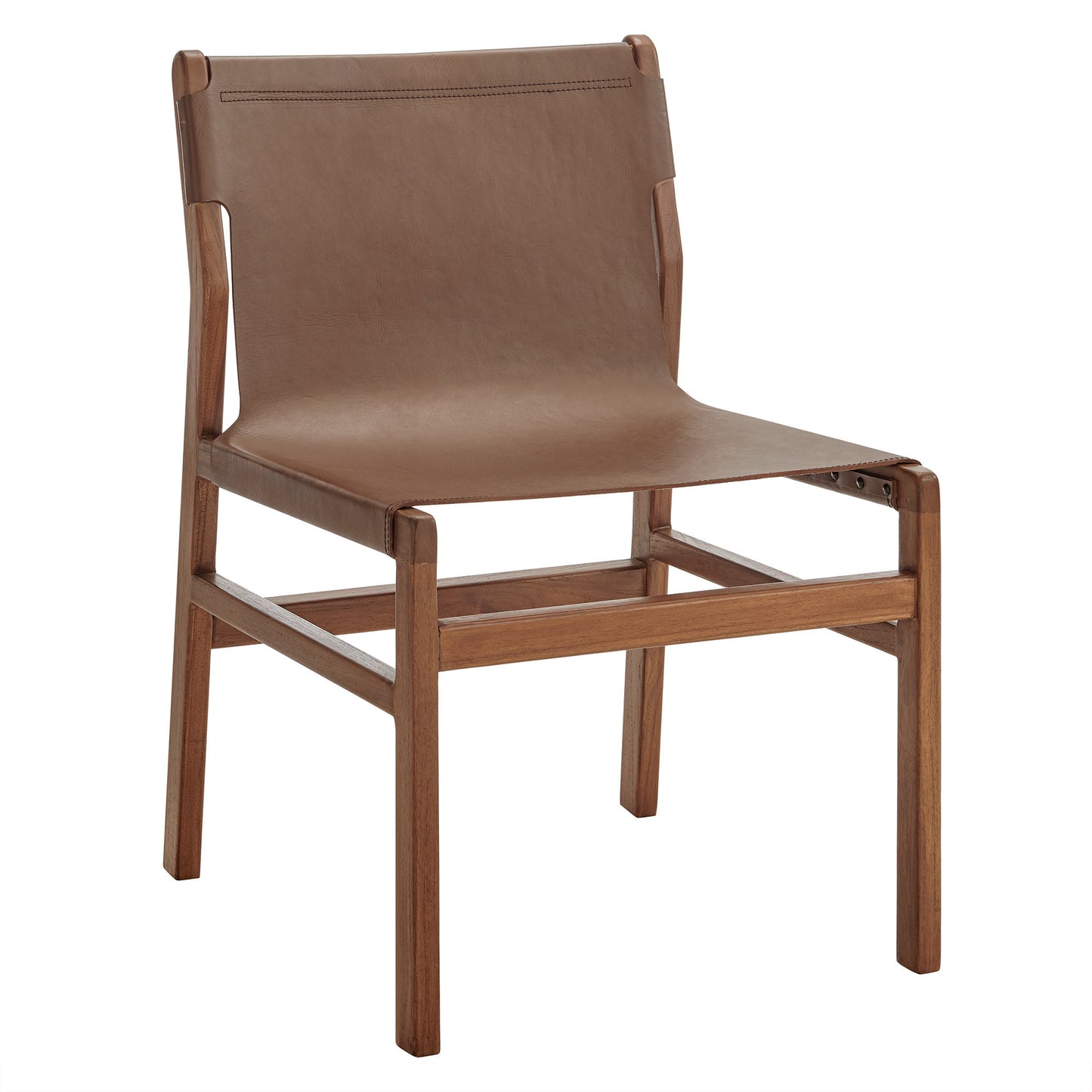 Modway - Sonora Leather Dining Side Chair by Modway Bar and Dining Dining Chairs Nutmeg Brown - EEI-7326-NUT
