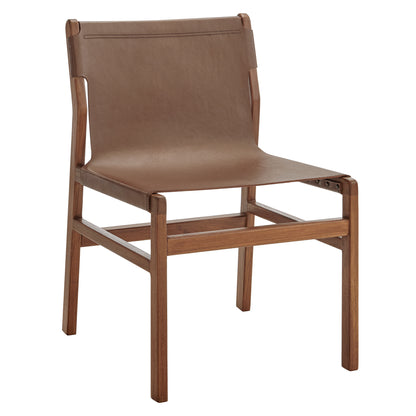 Modway - Sonora Leather Dining Side Chair by Modway Bar and Dining Dining Chairs Nutmeg Brown - EEI-7326-NUT