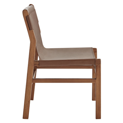Modway - Sonora Leather Dining Side Chair by Modway Bar and Dining Dining Chairs Nutmeg Brown - EEI-7326-NUT