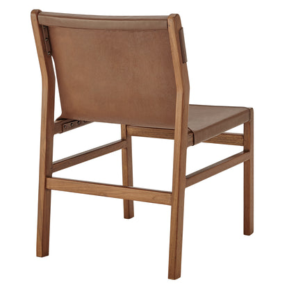 Modway - Sonora Leather Dining Side Chair by Modway Bar and Dining Dining Chairs Nutmeg Brown - EEI-7326-NUT