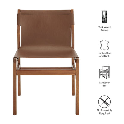 Modway - Sonora Leather Dining Side Chair by Modway Bar and Dining Dining Chairs Nutmeg Brown - EEI-7326-NUT