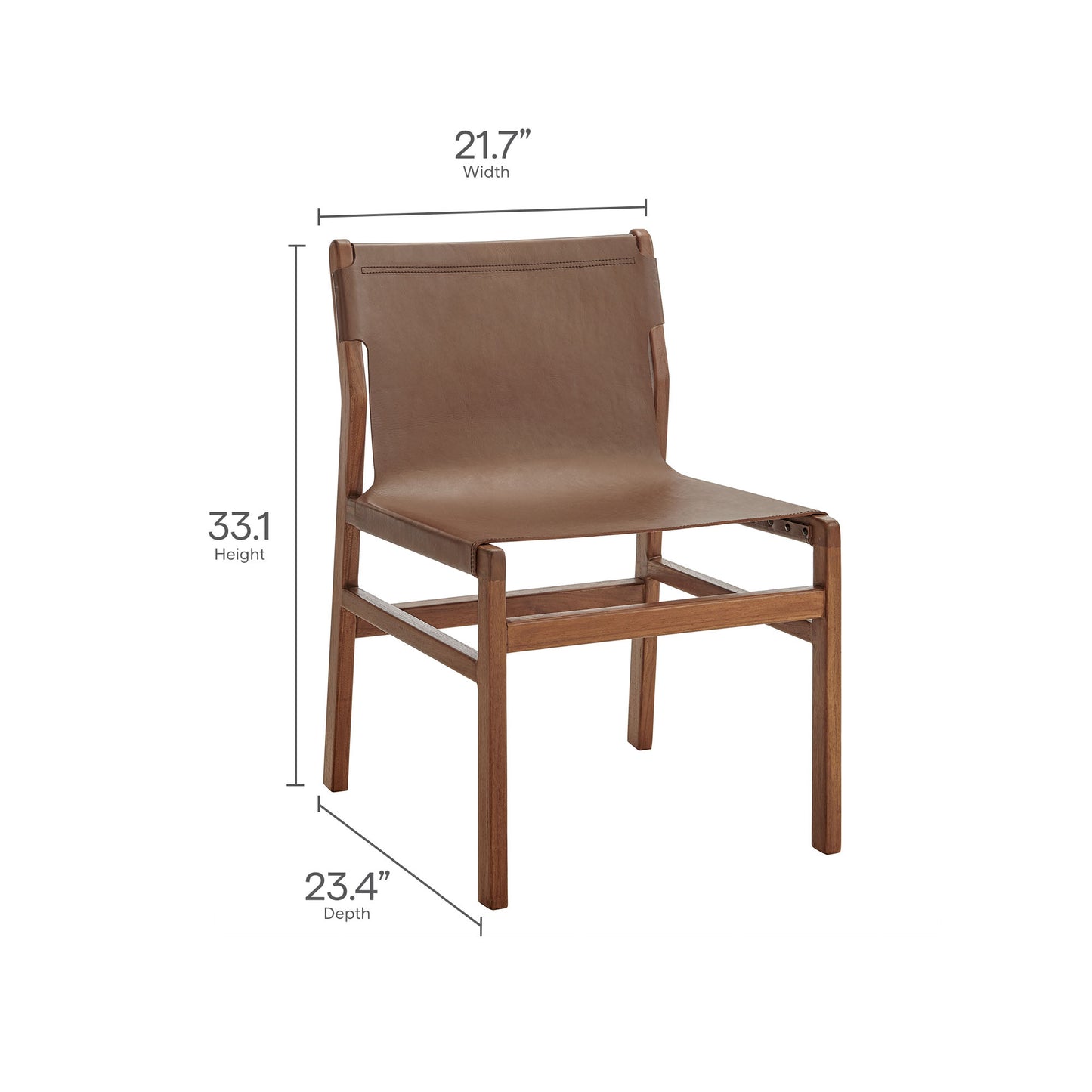 Modway - Sonora Leather Dining Side Chair by Modway Bar and Dining Dining Chairs Nutmeg Brown - EEI-7326-NUT