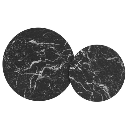 Modway - Fortitude Round Faux Marble Top Nesting Coffee Table Set by Modway  Living Room Tables Black - EEI-7345-WAL-BLK