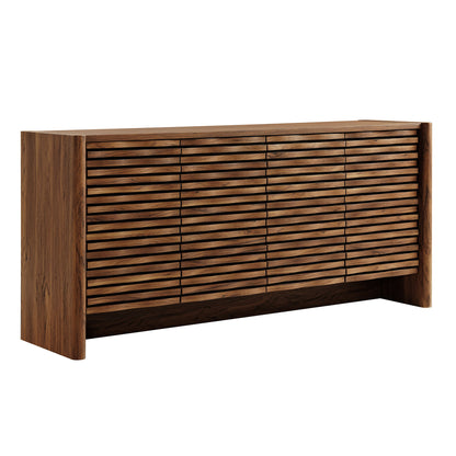 Modway - Emric Wave 66" 4-Door Sideboard by Modway Living Room Decor Walnut - EEI-7346-WAL