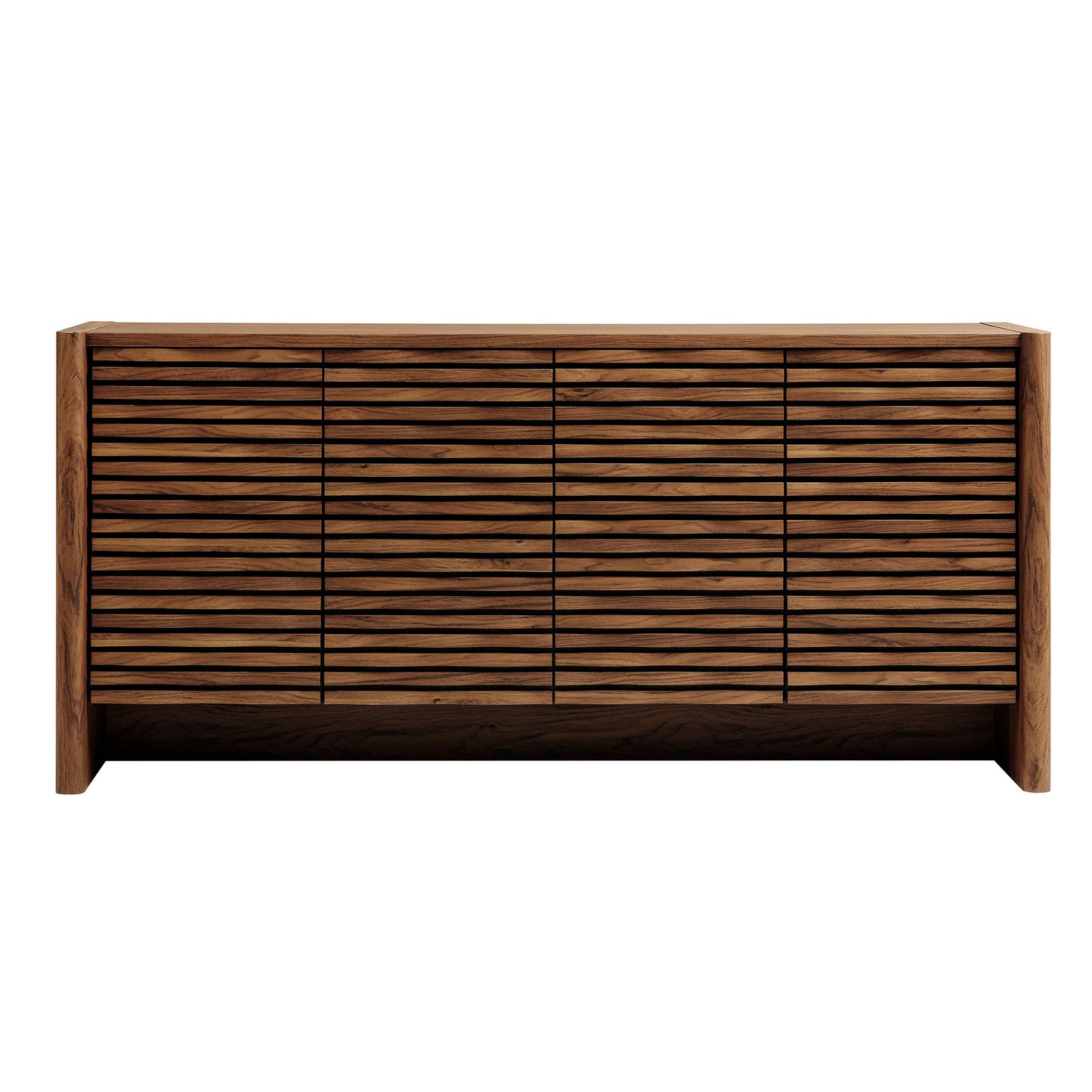 Modway - Emric Wave 66" 4-Door Sideboard by Modway Living Room Decor Walnut - EEI-7346-WAL