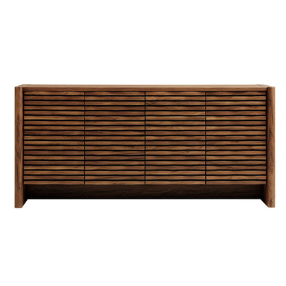Modway - Emric Wave 66" 4-Door Sideboard by Modway Living Room Decor Walnut - EEI-7346-WAL