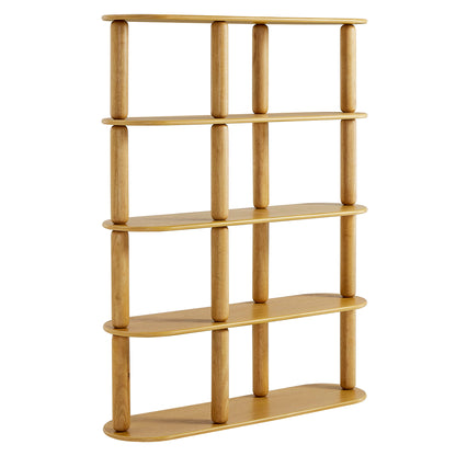 Modway - Arcus 4-Tier Oval Wood Bookshelf by Modway Living Room Decor Oak - EEI-7347-OAK