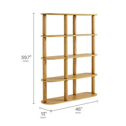 Modway - Arcus 4-Tier Oval Wood Bookshelf by Modway Living Room Decor Oak - EEI-7347-OAK