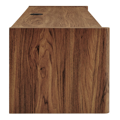 Modway - Emric Wave 71" Wall-Mounted TV Cabinet by Modway Living Room Decor Walnut - EEI-7352-WAL