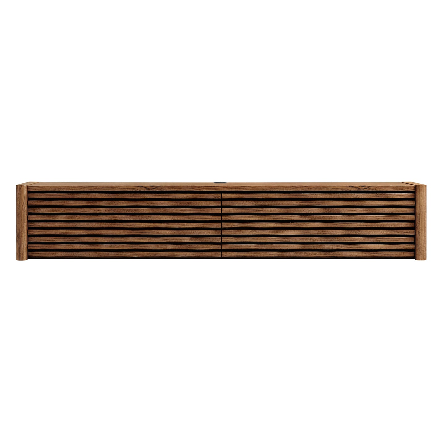 Modway - Emric Wave 71" Wall-Mounted TV Cabinet by Modway Living Room Decor Walnut - EEI-7352-WAL