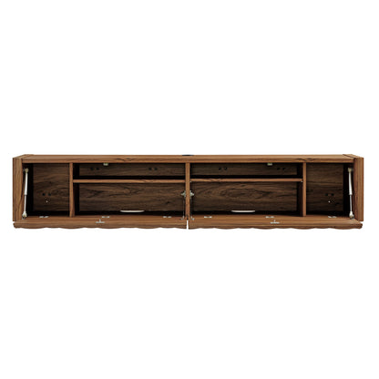 Modway - Emric Wave 71" Wall-Mounted TV Cabinet by Modway Living Room Decor Walnut - EEI-7352-WAL