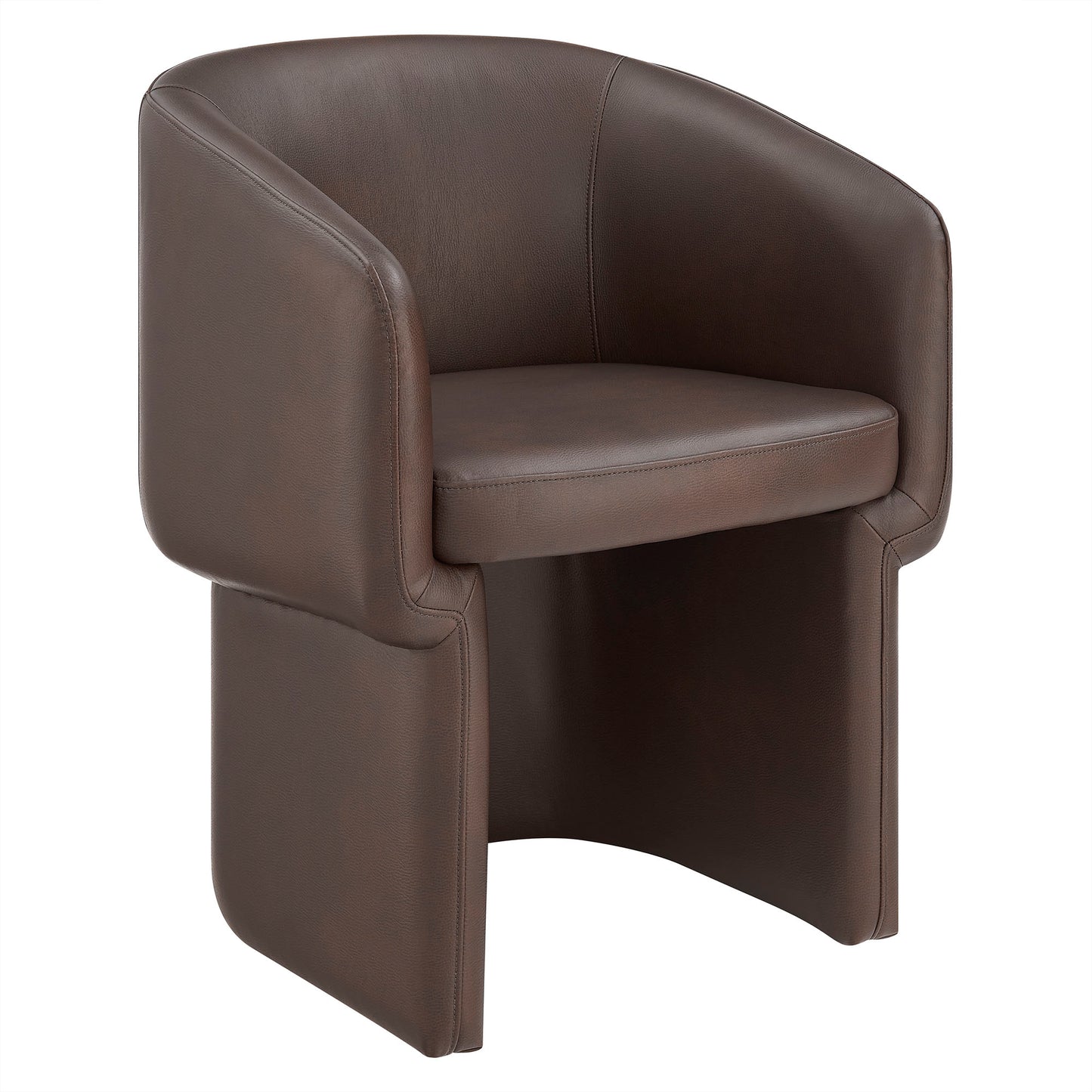 Modway - Verity Barrel Back Vegan Leather Dining Chair by Modway  Bar and Dining Dining Chairs Brown - EEI-7383-ESP