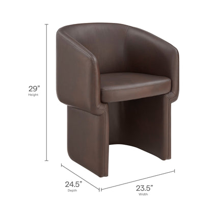 Modway - Verity Barrel Back Vegan Leather Dining Chair by Modway  Bar and Dining Dining Chairs Brown - EEI-7383-ESP