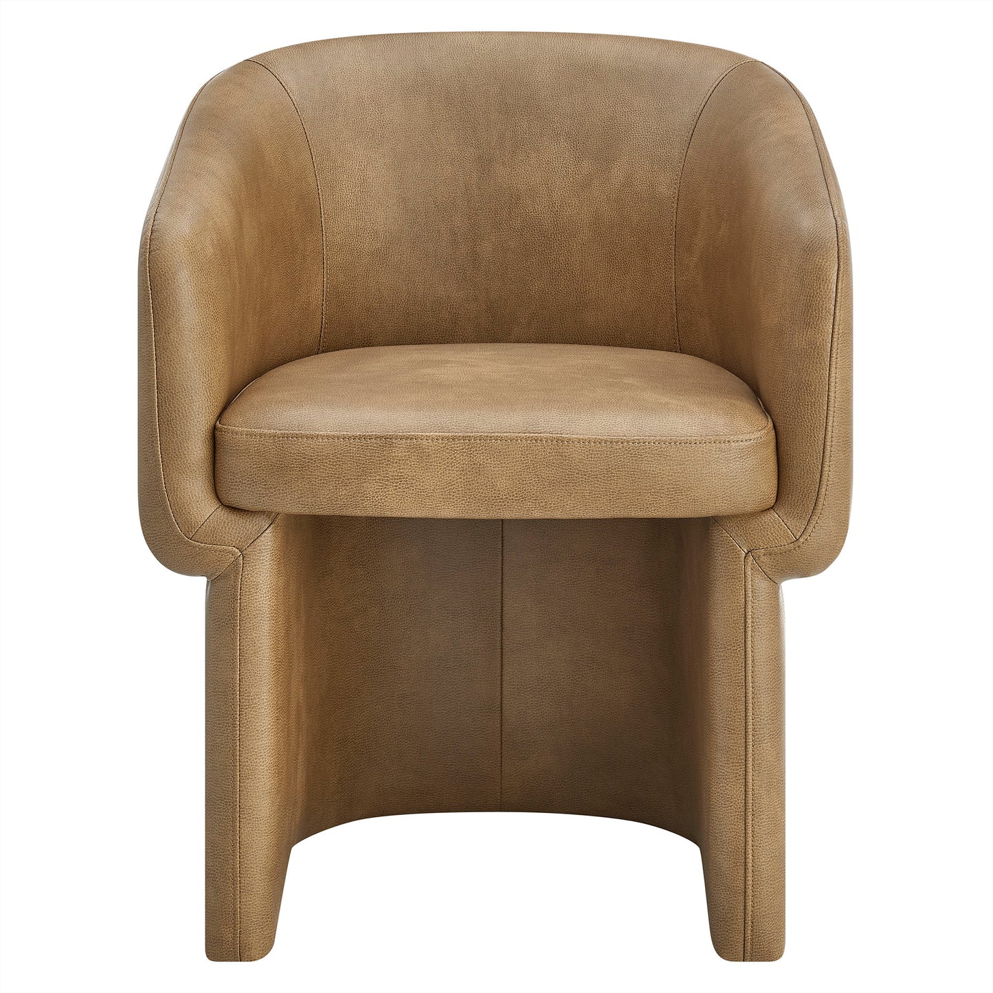Modway - Verity Barrel Back Vegan Leather Dining Chair by Modway  Bar and Dining Dining Chairs Brown - EEI-7383-TST
