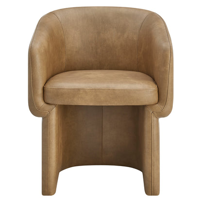 Modway - Verity Barrel Back Vegan Leather Dining Chair by Modway  Bar and Dining Dining Chairs Brown - EEI-7383-TST