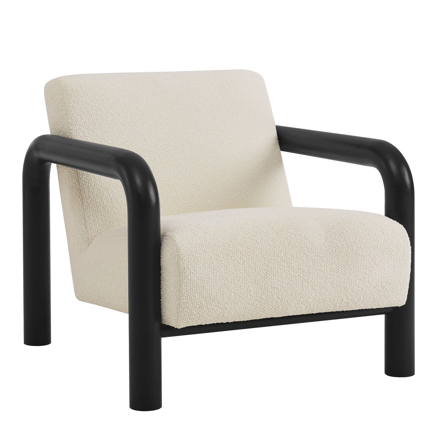Modway - Sereno Boucle Accent Chair by Modway Living Room Sofas and Armchairs Cream Black - EEI-7391-CRE-BLK