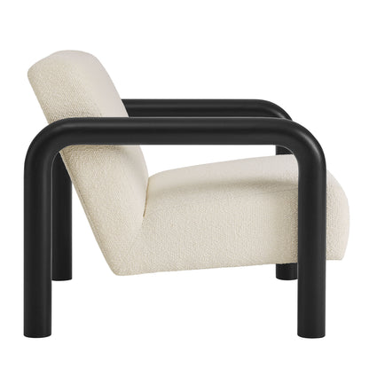 Modway - Sereno Boucle Accent Chair by Modway Living Room Sofas and Armchairs Cream Black - EEI-7391-CRE-BLK