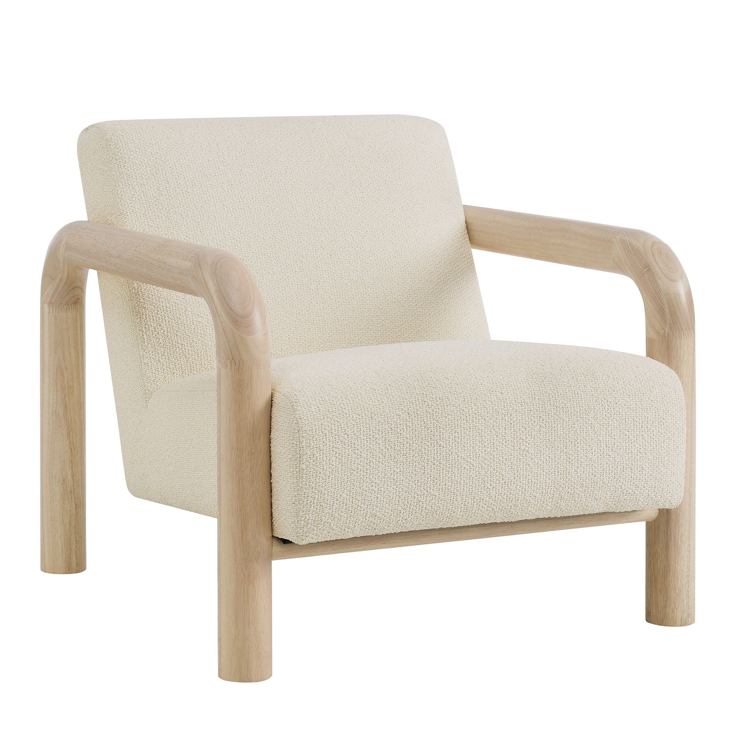 Modway - Sereno Boucle Accent Chair by Modway Living Room Sofas and Armchairs Cream Oak - EEI-7391-CRE-OAK