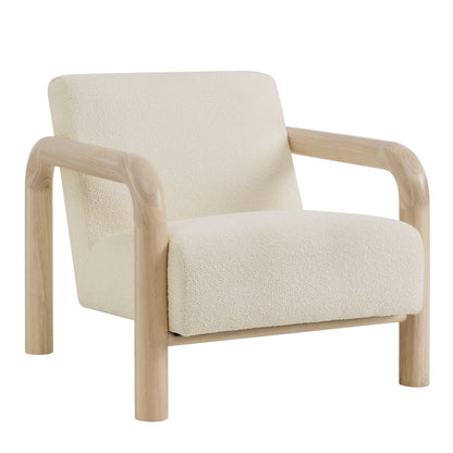 Modway - Sereno Boucle Accent Chair by Modway Living Room Sofas and Armchairs Cream Oak - EEI-7391-CRE-OAK