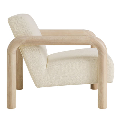 Modway - Sereno Boucle Accent Chair by Modway Living Room Sofas and Armchairs Cream Oak - EEI-7391-CRE-OAK