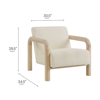 Modway - Sereno Boucle Accent Chair by Modway Living Room Sofas and Armchairs Cream Oak - EEI-7391-CRE-OAK