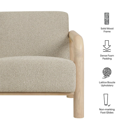 Modway - Sereno Boucle Accent Chair by Modway Living Room Sofas and Armchairs Marble Oak - EEI-7391-MRB-OAK