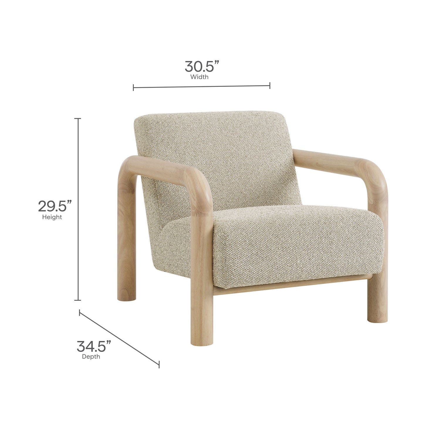 Modway - Sereno Boucle Accent Chair by Modway Living Room Sofas and Armchairs Marble Oak - EEI-7391-MRB-OAK