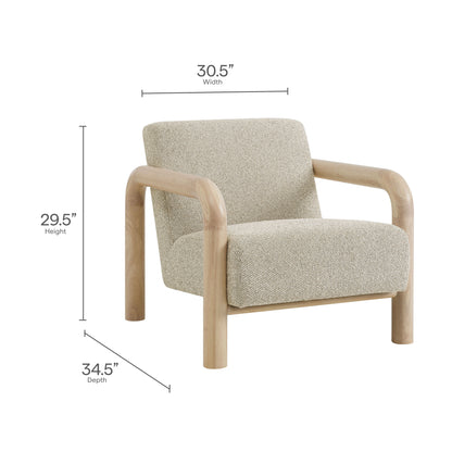 Modway - Sereno Boucle Accent Chair by Modway Living Room Sofas and Armchairs Marble Oak - EEI-7391-MRB-OAK