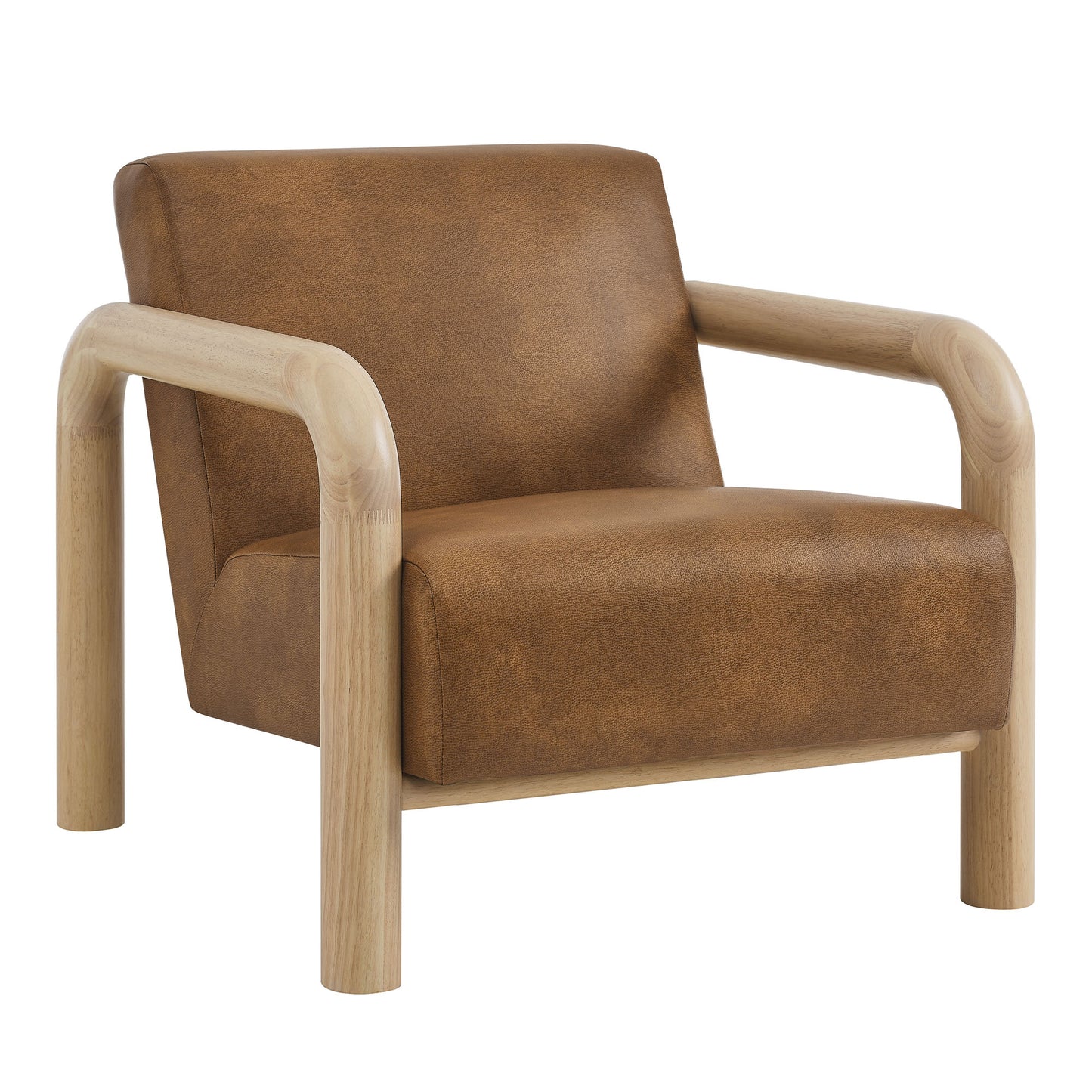 Modway - Sereno Vegan Leather Accent Chair by Modway Living Room Sofas and Armchairs Canyon Oak - EEI-7392-CYN-OAK