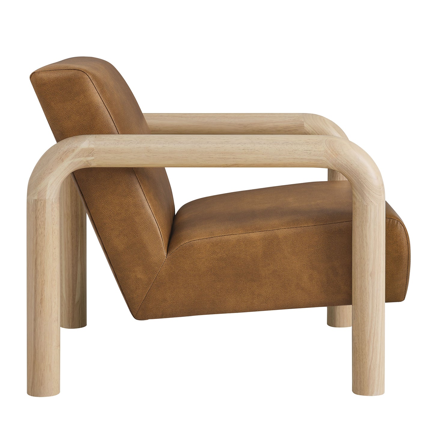 Modway - Sereno Vegan Leather Accent Chair by Modway Living Room Sofas and Armchairs Canyon Oak - EEI-7392-CYN-OAK
