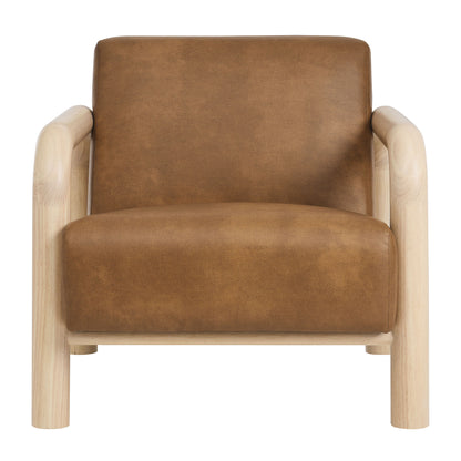 Modway - Sereno Vegan Leather Accent Chair by Modway Living Room Sofas and Armchairs Canyon Oak - EEI-7392-CYN-OAK