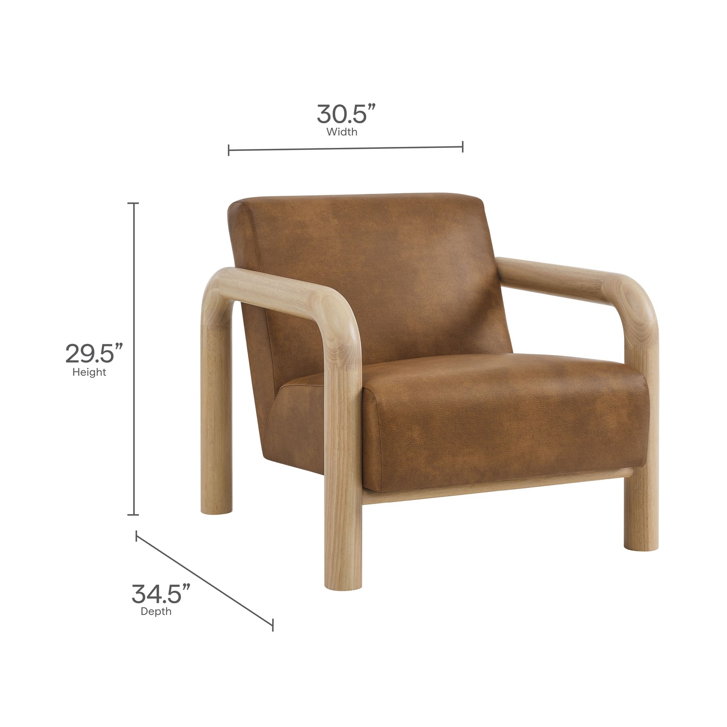 Modway - Sereno Vegan Leather Accent Chair by Modway Living Room Sofas and Armchairs Canyon Oak - EEI-7392-CYN-OAK