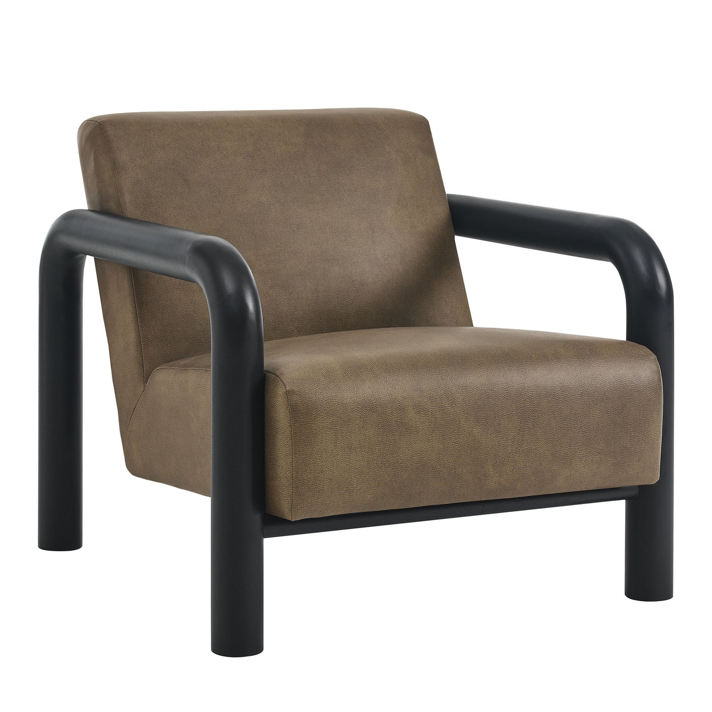 Modway - Sereno Vegan Leather Accent Chair by Modway Living Room Sofas and Armchairs Mushroom Black - EEI-7392-MUS-BLK