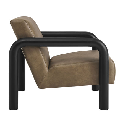 Modway - Sereno Vegan Leather Accent Chair by Modway Living Room Sofas and Armchairs Mushroom Black - EEI-7392-MUS-BLK