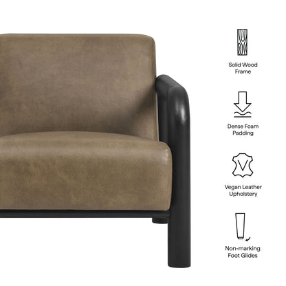 Modway - Sereno Vegan Leather Accent Chair by Modway Living Room Sofas and Armchairs Mushroom Black - EEI-7392-MUS-BLK
