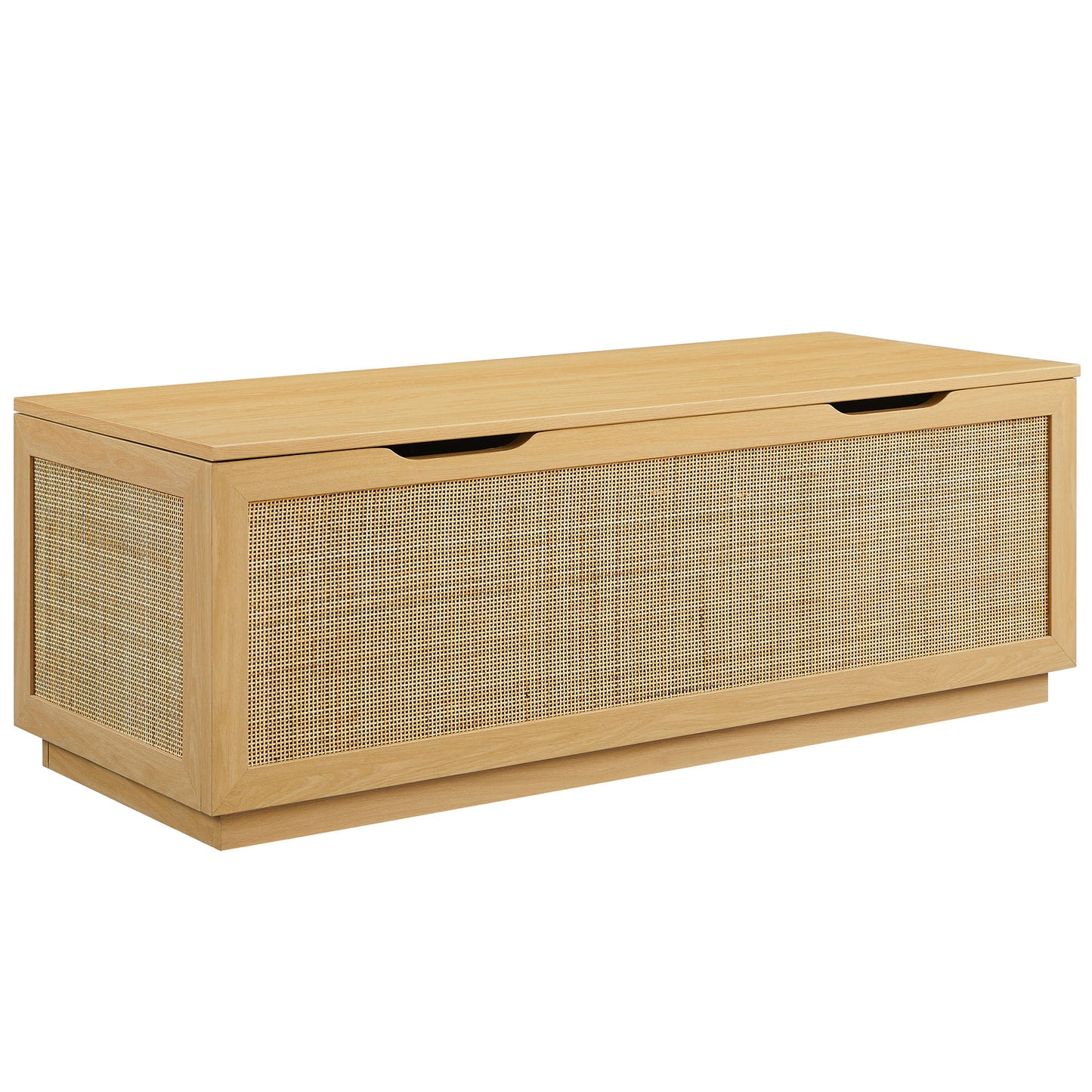 Modway - Soma 47" Rattan Storage Bench by Modway Living Room Benches and Stools Oak - EEI-7434-OAK