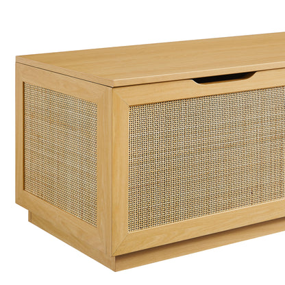 Modway - Soma 47" Rattan Storage Bench by Modway Living Room Benches and Stools Oak - EEI-7434-OAK