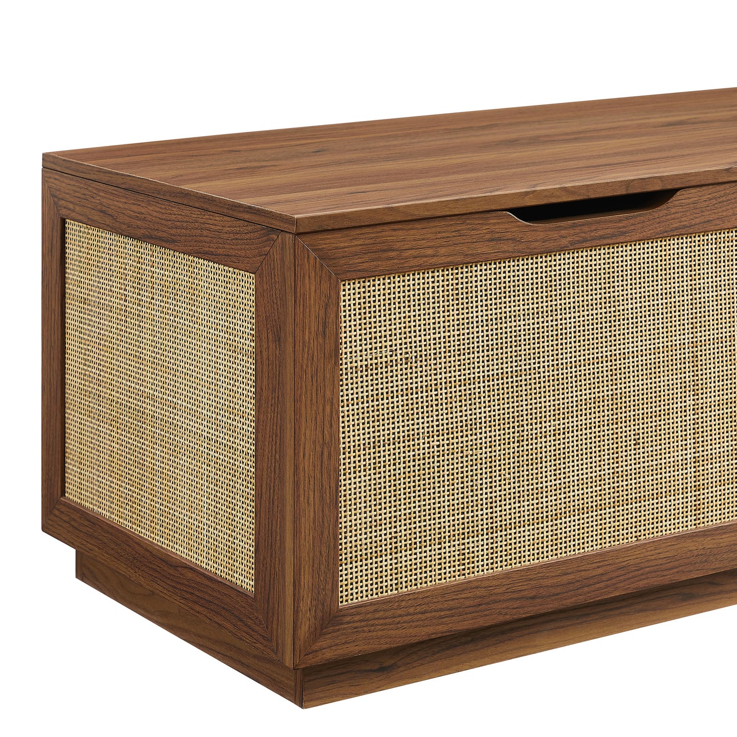 Modway - Soma 47" Rattan Storage Bench by Modway Living Room Benches and Stools Walnut - EEI-7434-WAL