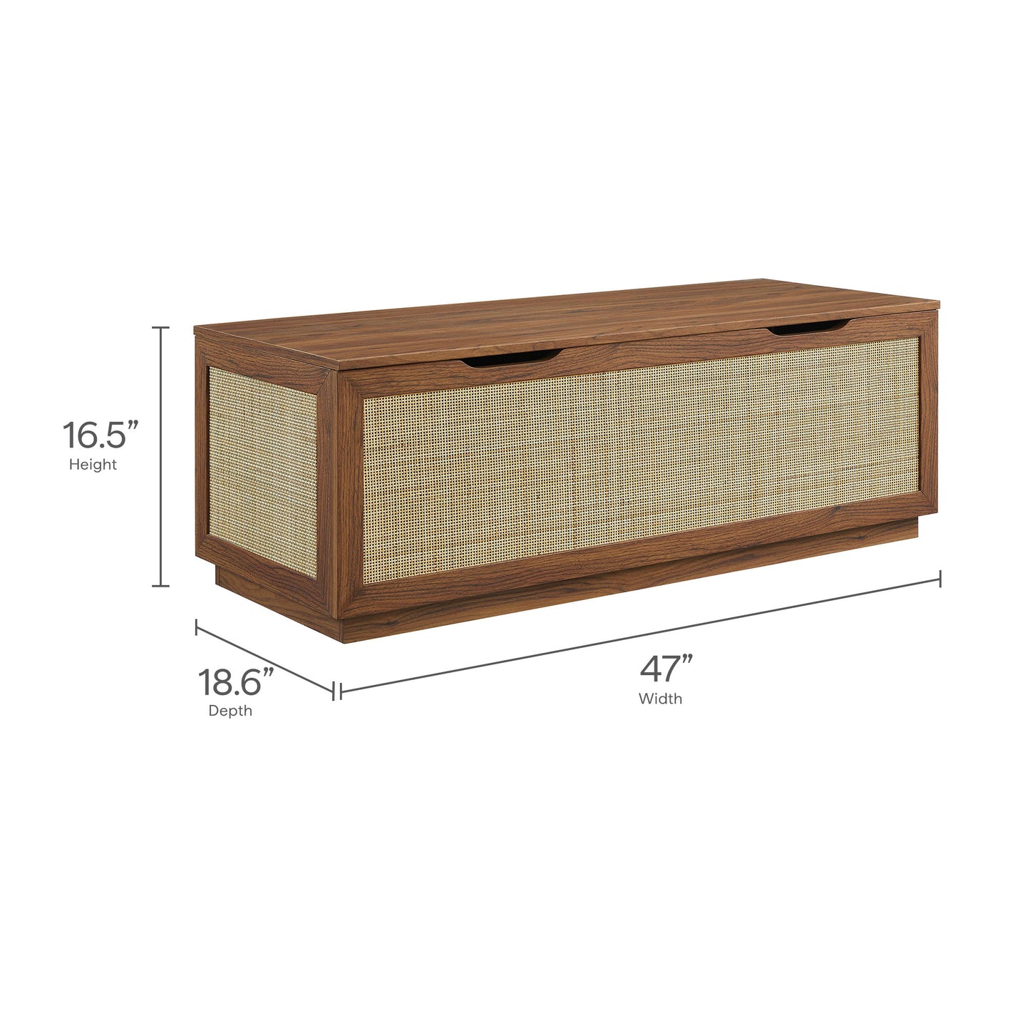 Modway - Soma 47" Rattan Storage Bench by Modway Living Room Benches and Stools Walnut - EEI-7434-WAL