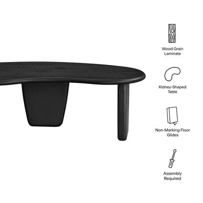 Modway - Vetra Kidney-Shaped Free Coffee Table by Modway Living Room Tables Black - EEI-7437-BLK