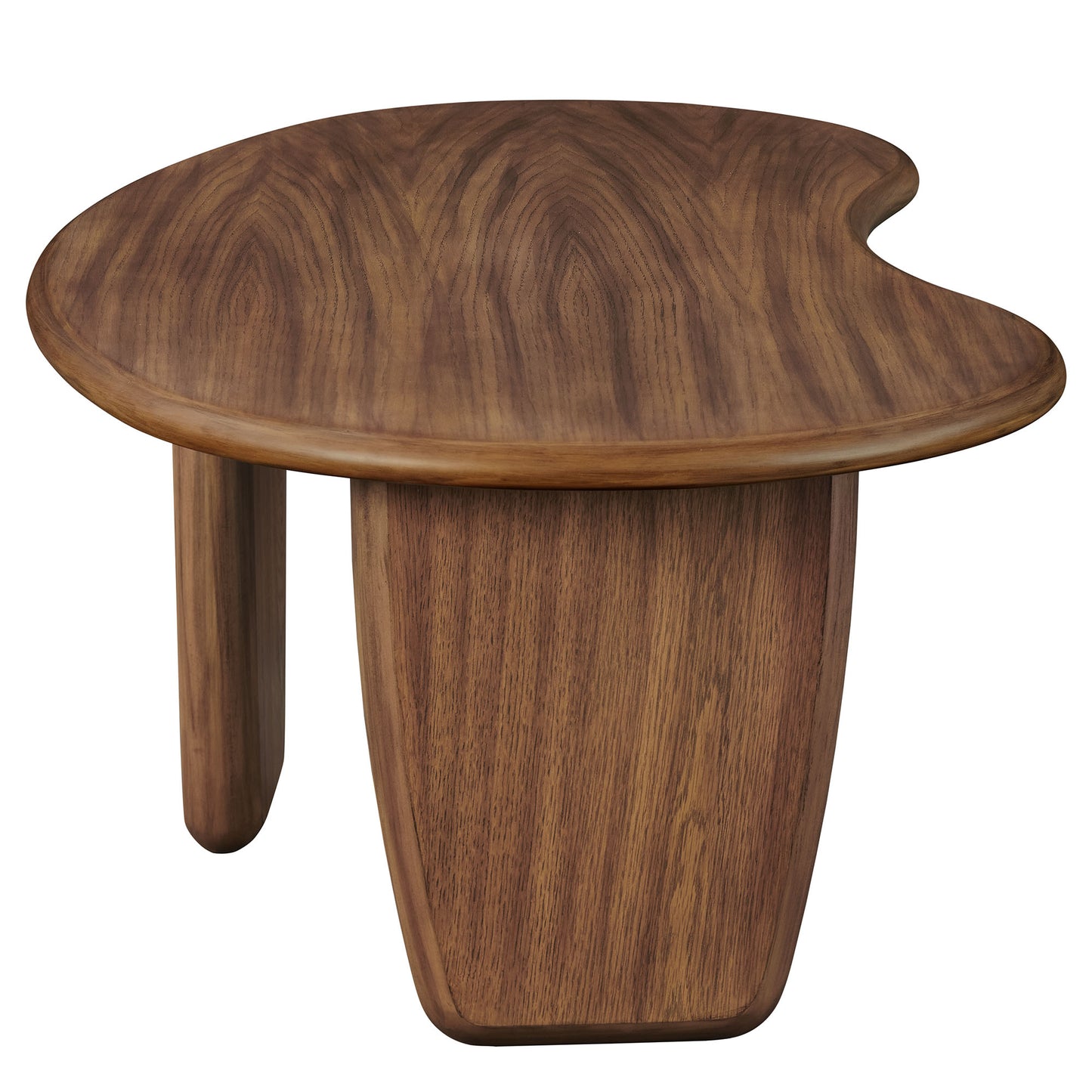 Modway - Vetra Kidney-Shaped Free Coffee Table by Modway Living Room Tables Walnut - EEI-7437-WAL