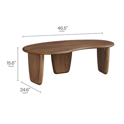 Modway - Vetra Kidney-Shaped Free Coffee Table by Modway Living Room Tables Walnut - EEI-7437-WAL