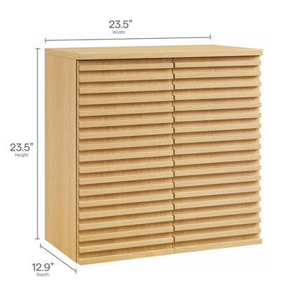 Modway - Render Wall Mounted Bathroom Cabinet by Modway Bathroom Vanities Oak - EEI-7438-OAK