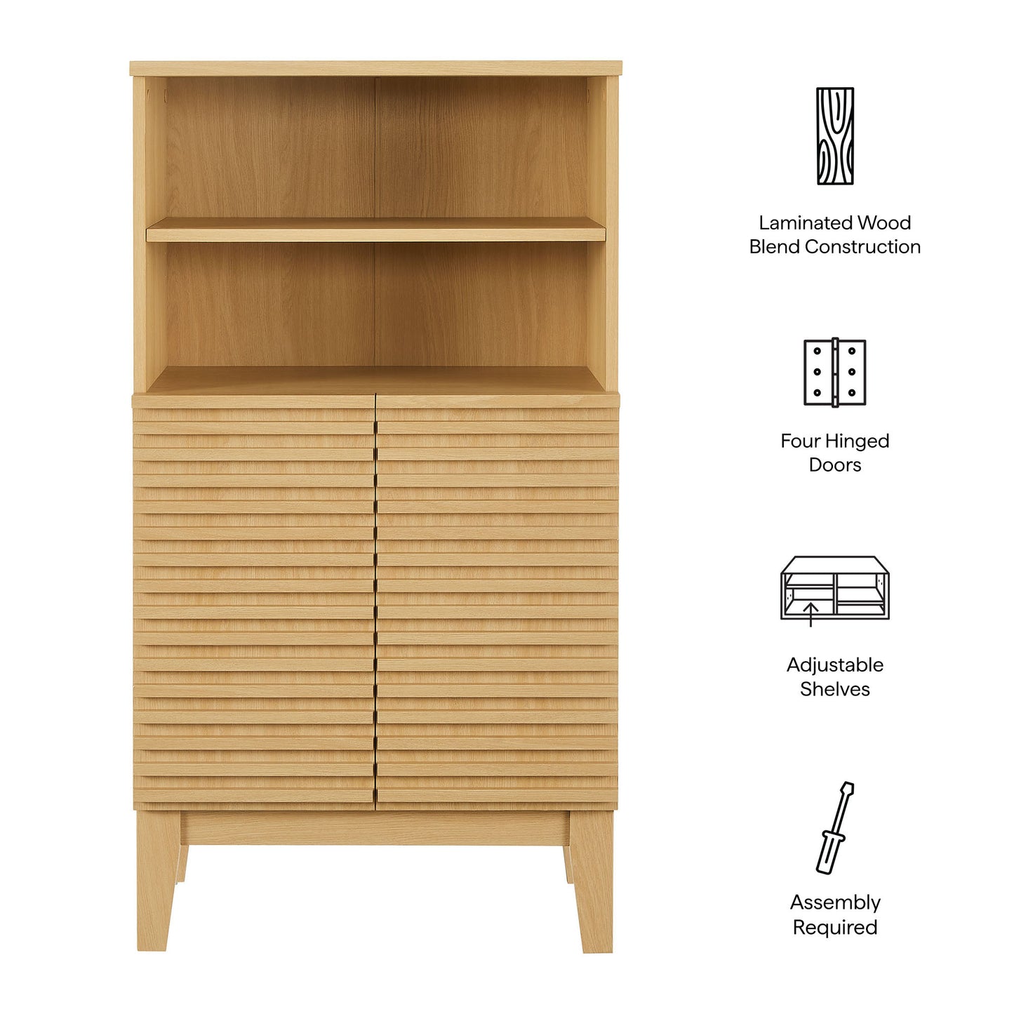 Modway - Render Freestanding Bathroom Storage Cabinet by Modway Bathroom Vanities Oak - EEI-7439-OAK