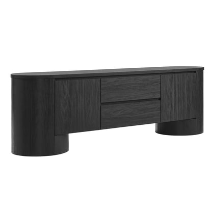 Modway - Duval 71 Inch Oval TV Cabinet by Modway Living Room Decor Black - EEI-7440-BLK