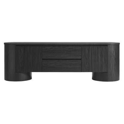 Modway - Duval 71 Inch Oval TV Cabinet by Modway Living Room Decor Black - EEI-7440-BLK